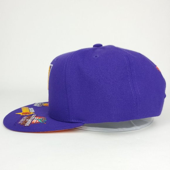 Phoenix Suns Mitchell & Ness NBA Snapback Hat 3D Logo Bill Logos Purple Cap - Picture 7 of 9